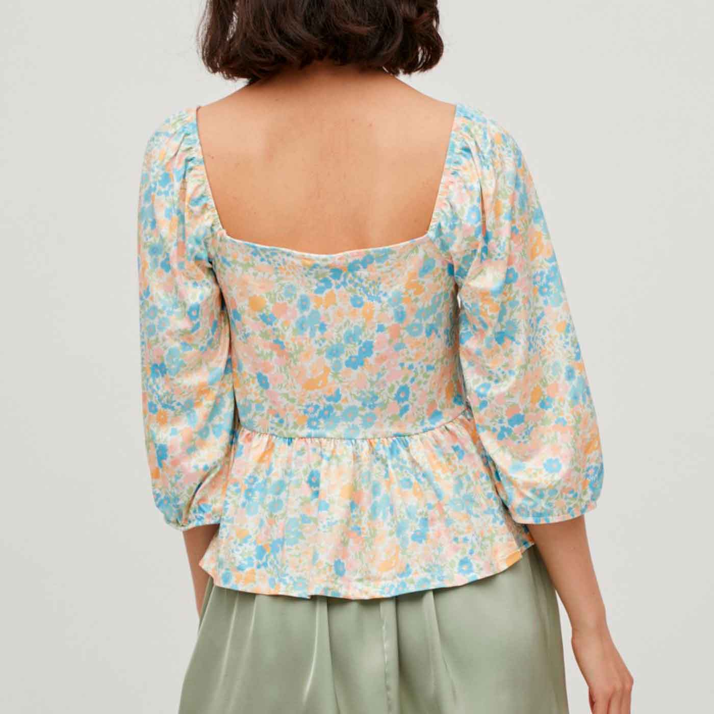 VILA - BLUSE - FLOWY SMOCK 14075606 - FLORAL